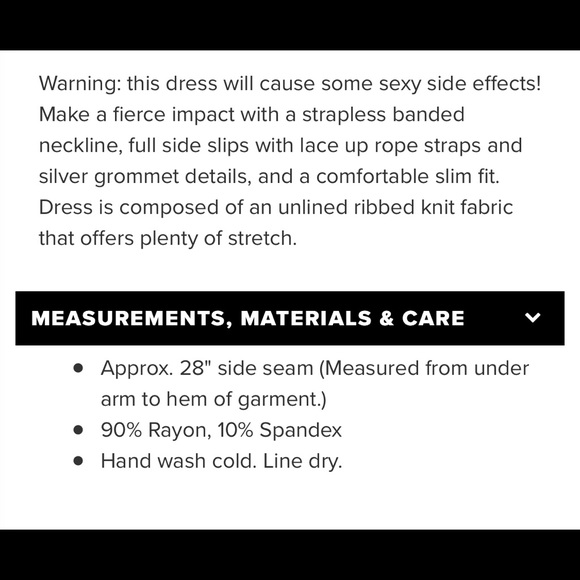 Black Lace up Side ribbed strapless tube dress - Picture 6 of 6